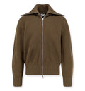 Wool and Cotton Zip-up Cardigan