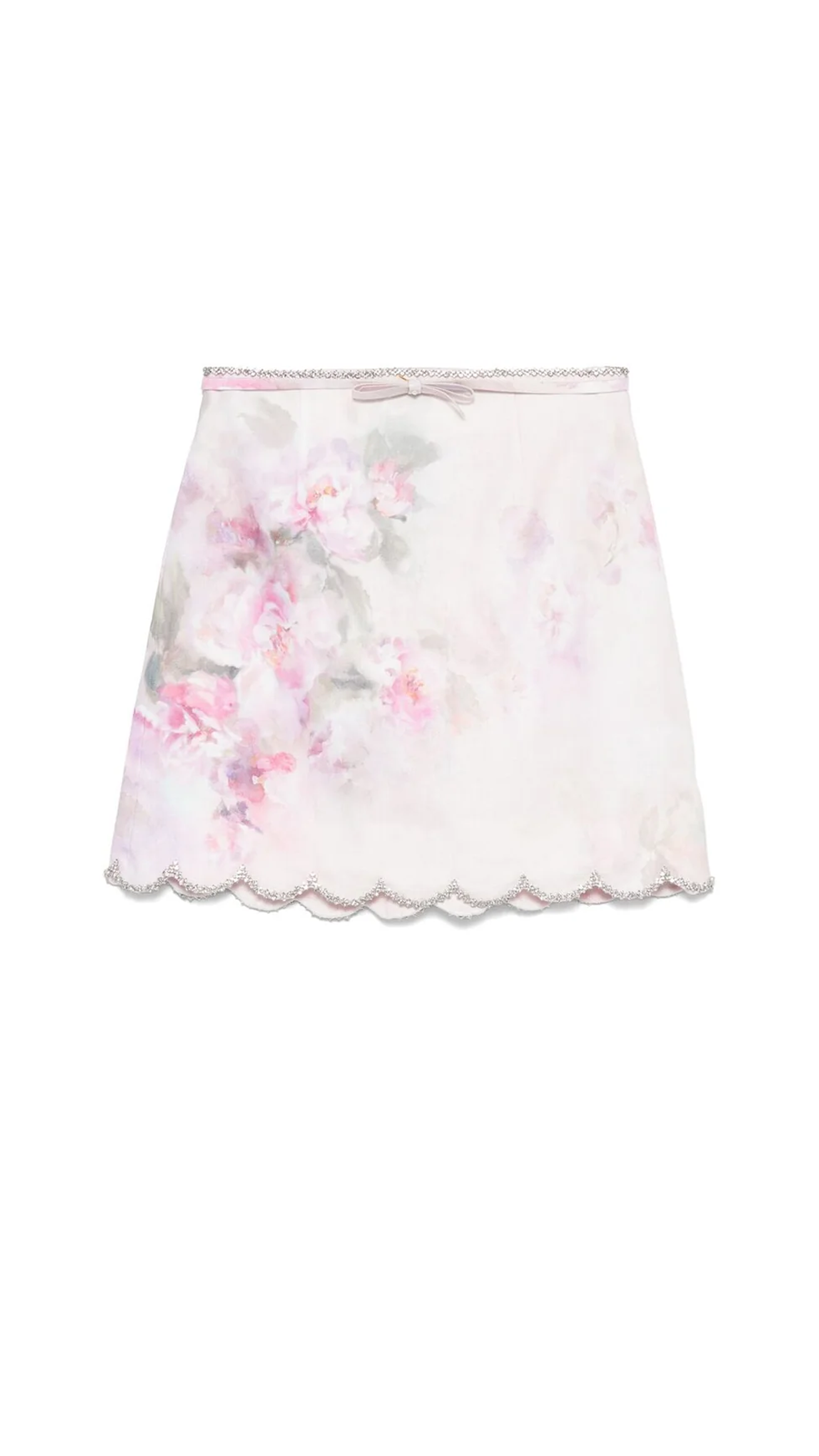 Crush Scalloped Mini Skirt - Floral