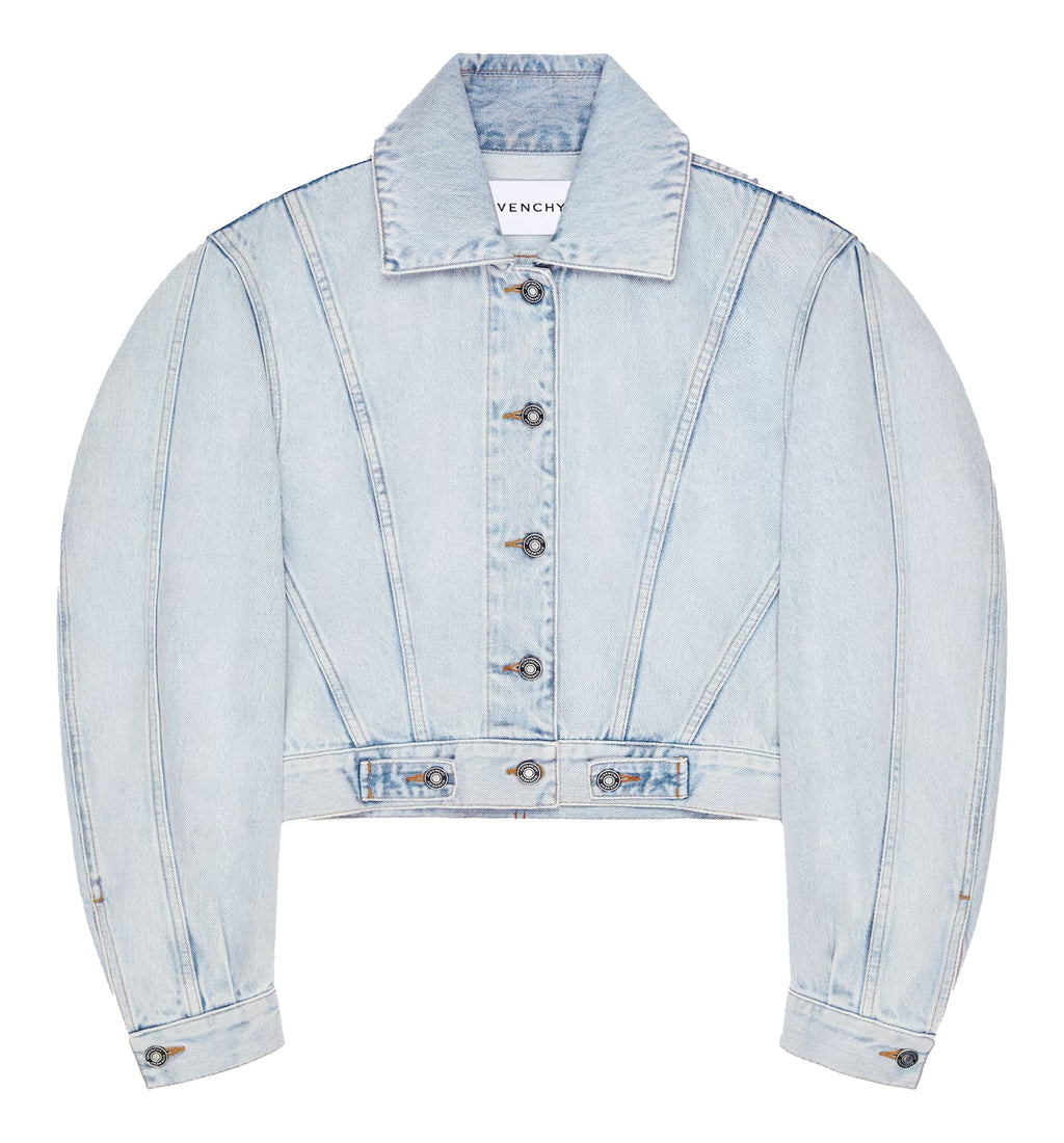 Back-to-front Cocoon Jacket In Light Blue Denim