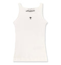 Tank Top White Ribbed Cotton Jersey