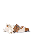 Canvas And Leather Ballerinas
