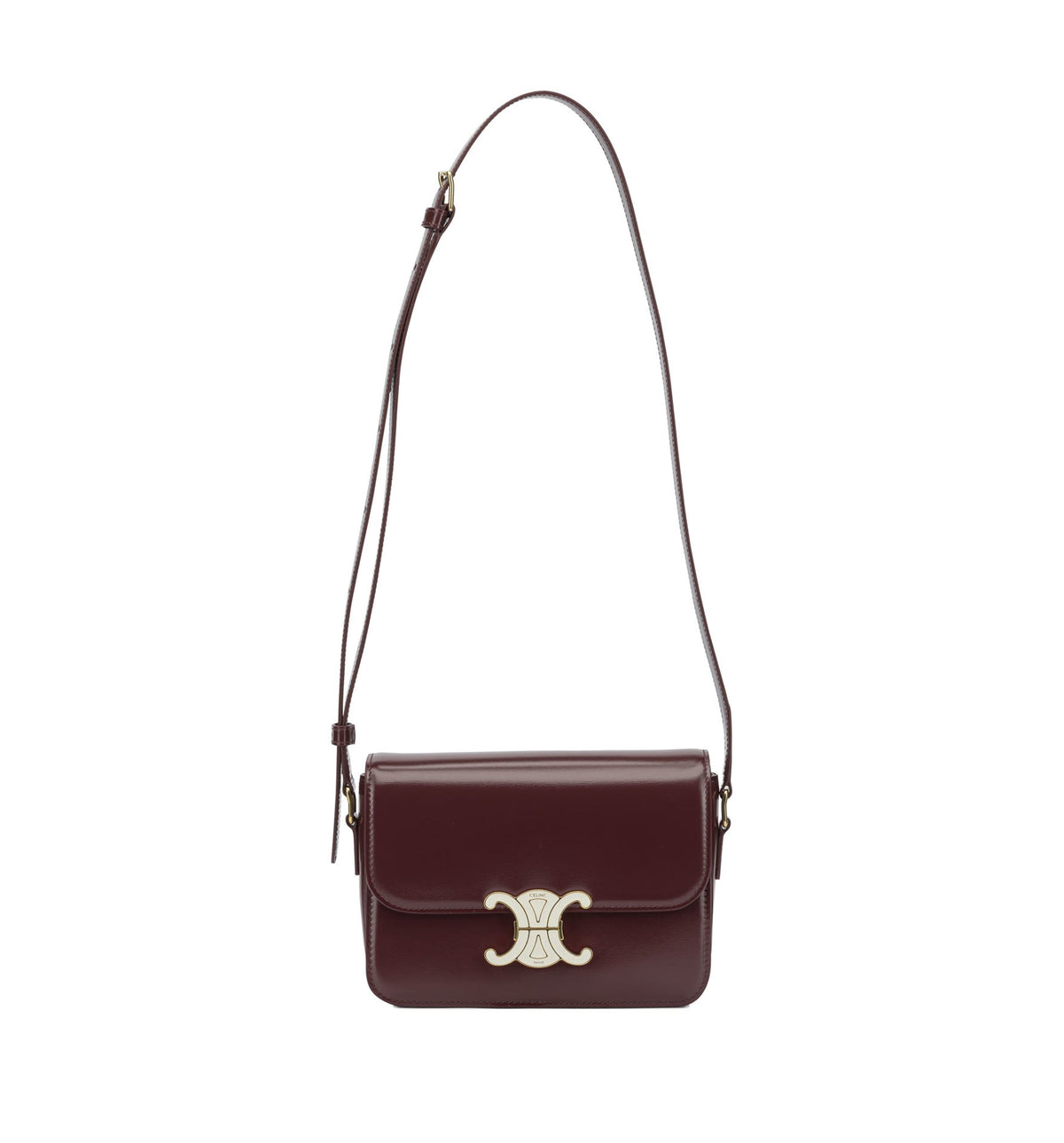 Teen Triomphe Bag In Shiny Calfskin With Enamel Closure