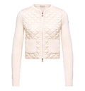 Geometric-Quilted Padded Zip-Up Cardigan