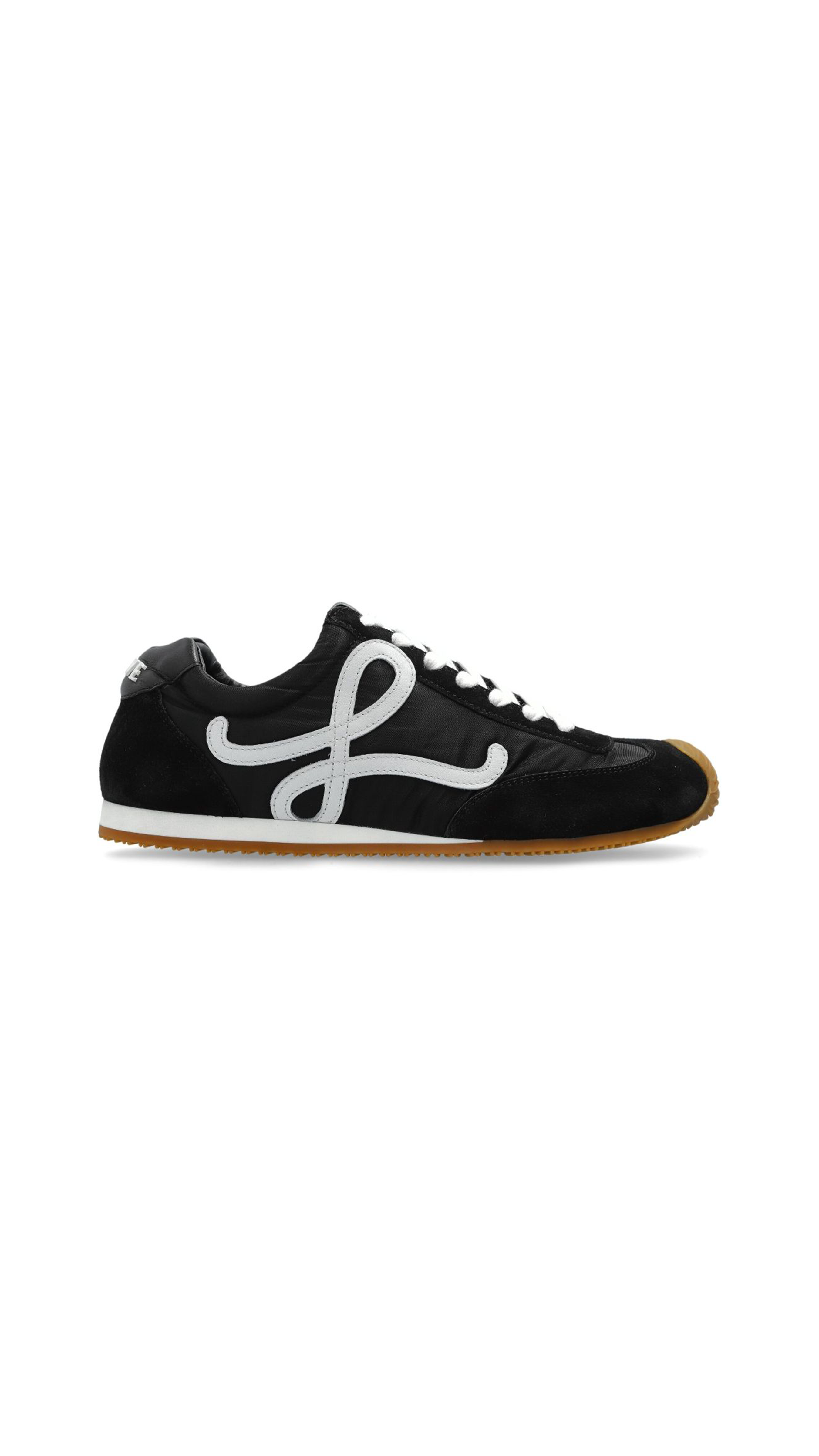 Ballet Runner 2.0 in Nylon and Calfskin - Black/White