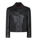 Leather jacket with embossed GG