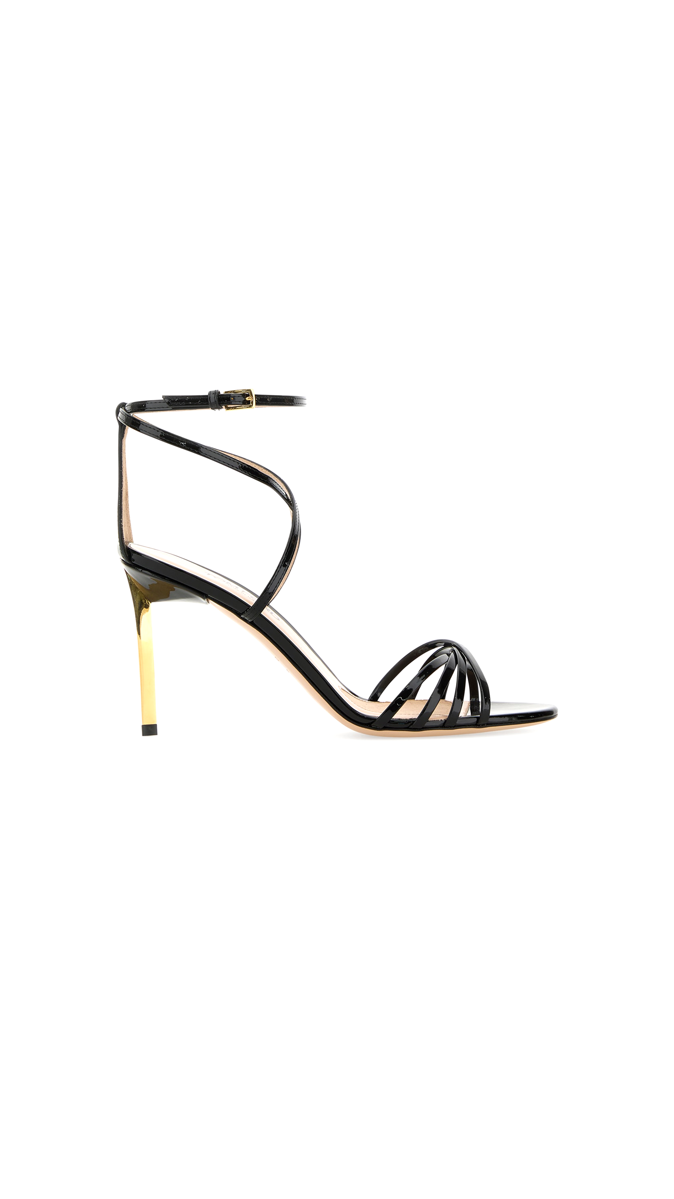 Patent Leather Sandals Shoes - Black