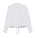 Cotton shirt with adjustable drawstring
