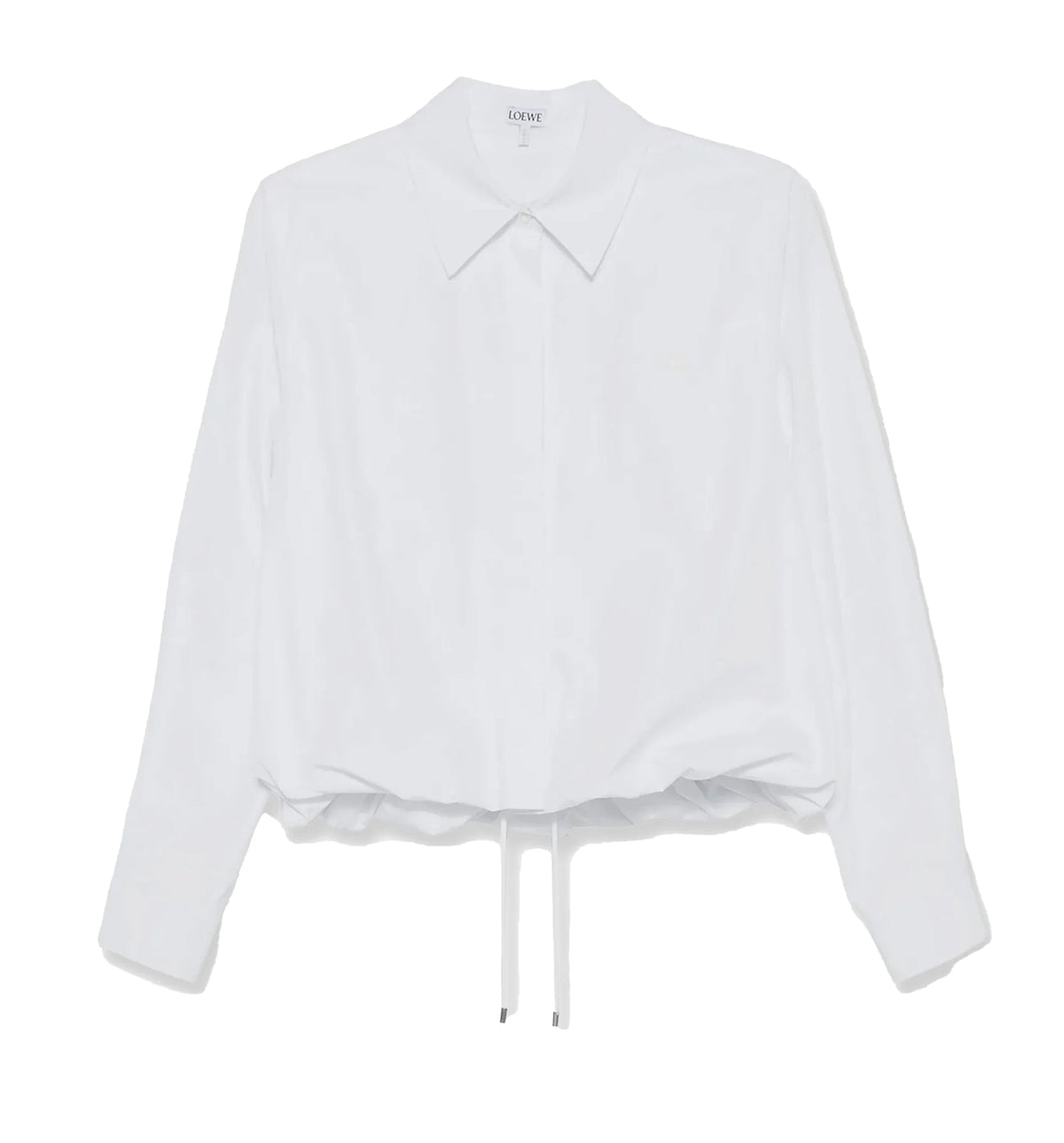 Cotton shirt with adjustable drawstring
