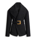 Belted wool pea coat