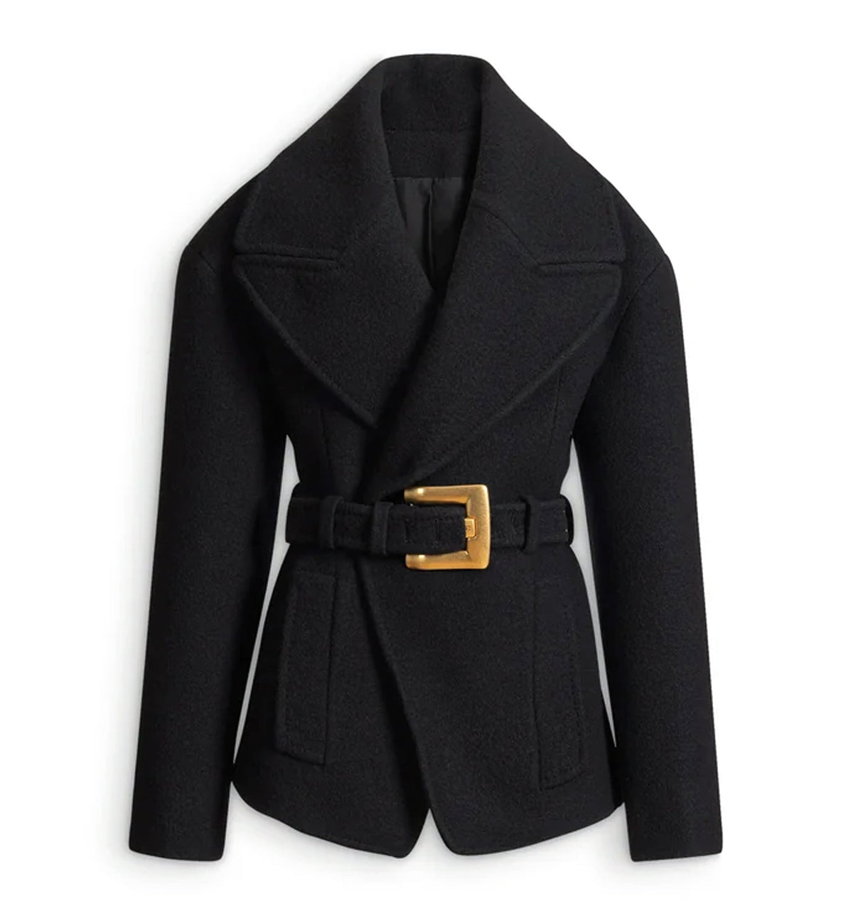 Belted wool pea coat