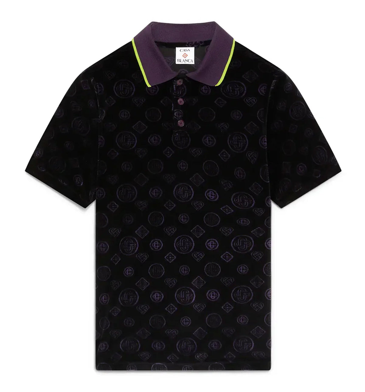 Purple Monogram Velour Polo Shirt
