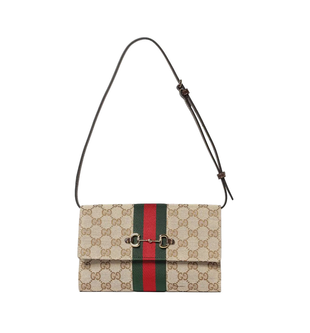 Gucci Horsebit Web Wallet with Strap