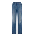 Flared stretch cotton denim pants