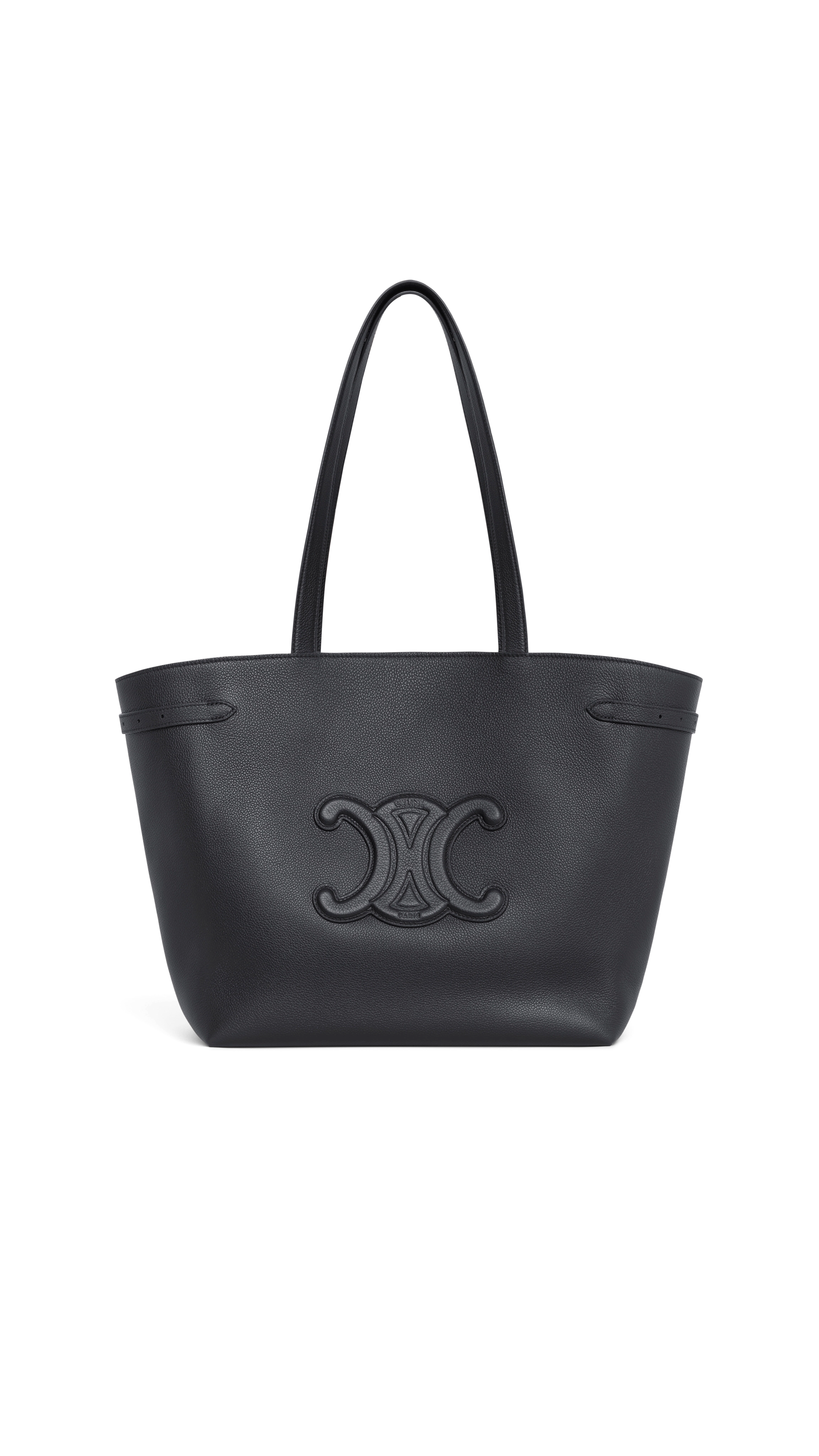 Medium Cabas Anaïs Cuir Triomphe in Grained Calfskin - Black