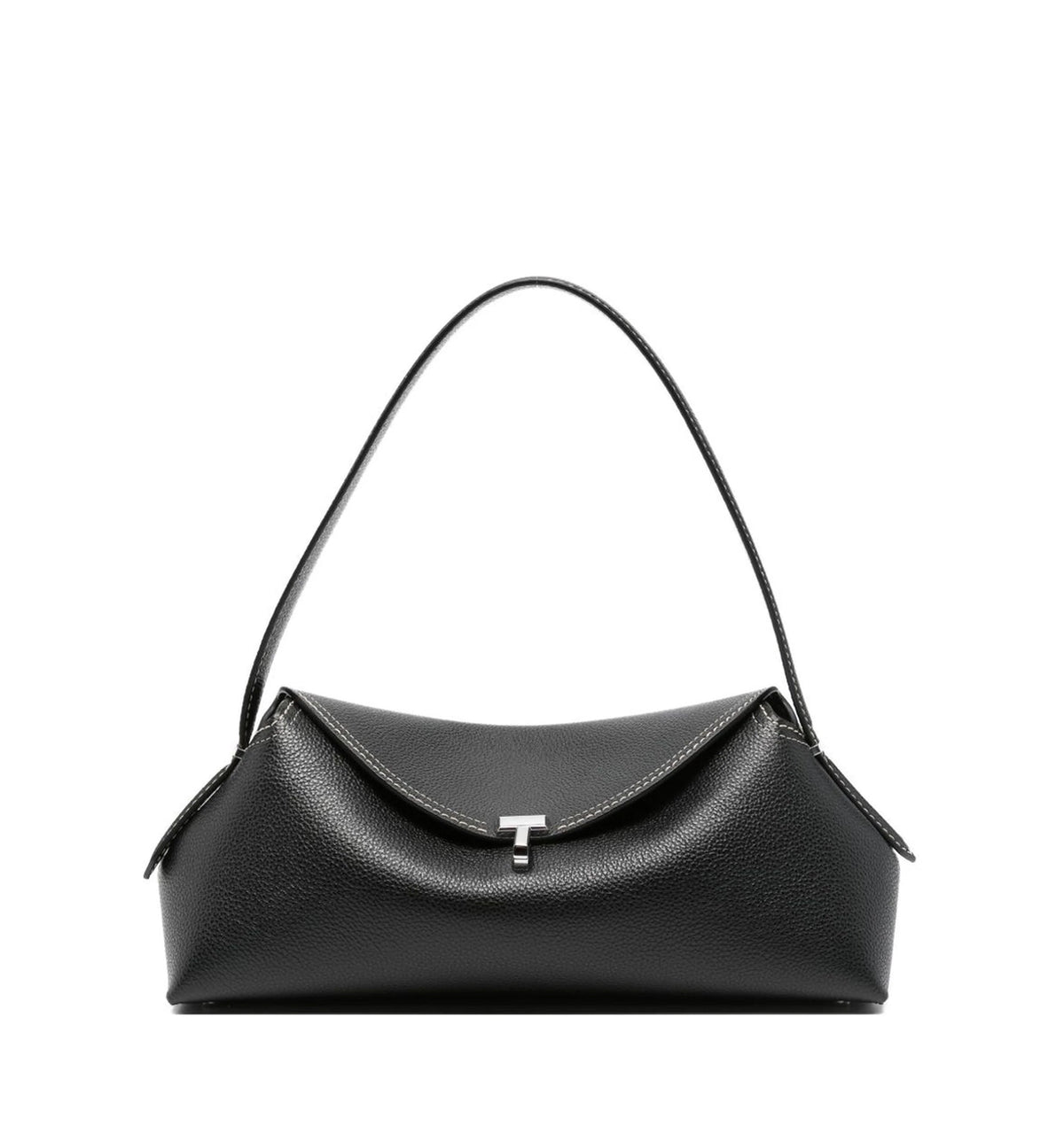 T-Lock Hammered Leather Shoulder Bag