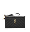 Cassandre Matelassé Large Pouch In Grain De Poudre Leather