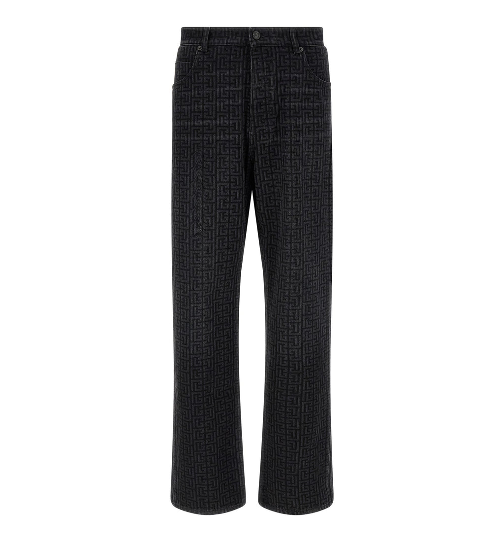 Monogram Pattern Jeans