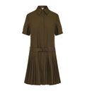 Pleated Dress In Cotton Blend