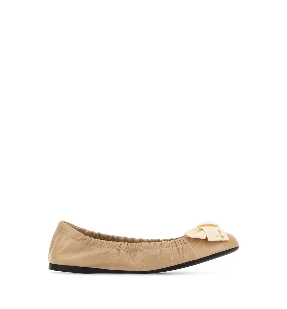 Leather Ballets Flat With Bow
