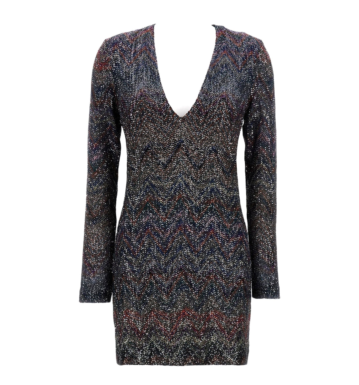 Multicolour Dress With Deep Neckline