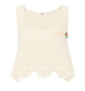 Sleeveless cropped top in crochet knit