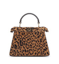 Peekaboo ISeeU Petite Leather Bag With Fendi Leo Print