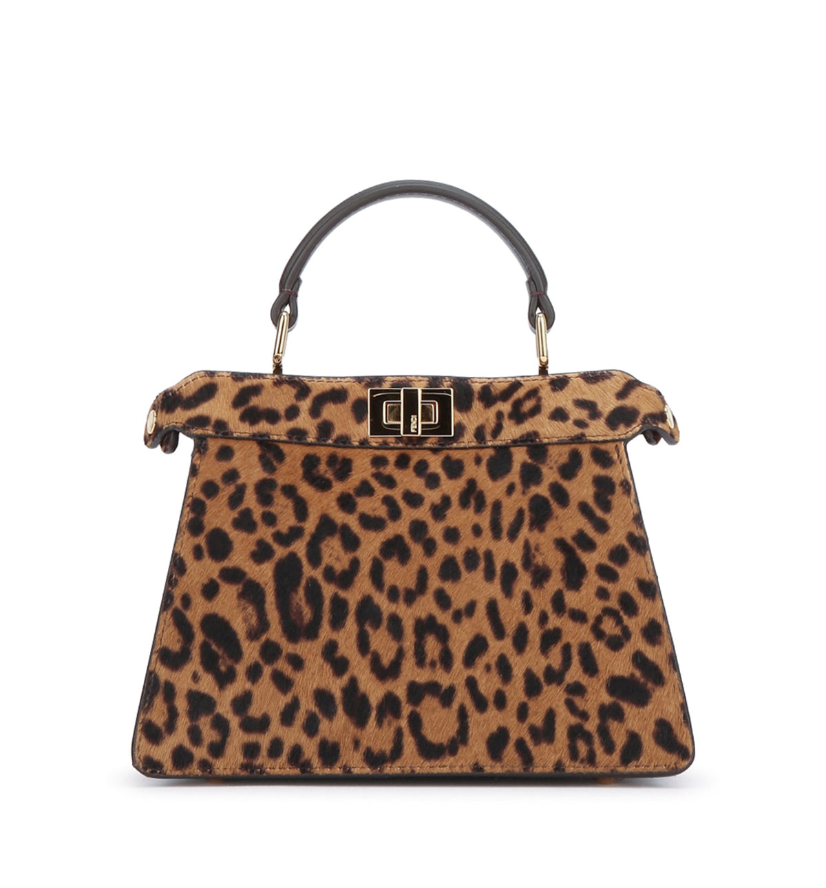 Peekaboo ISeeU Petite Leather Bag With Fendi Leo Print