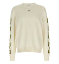 Diagonal Arrow Fuzzy Crewneck Sweater