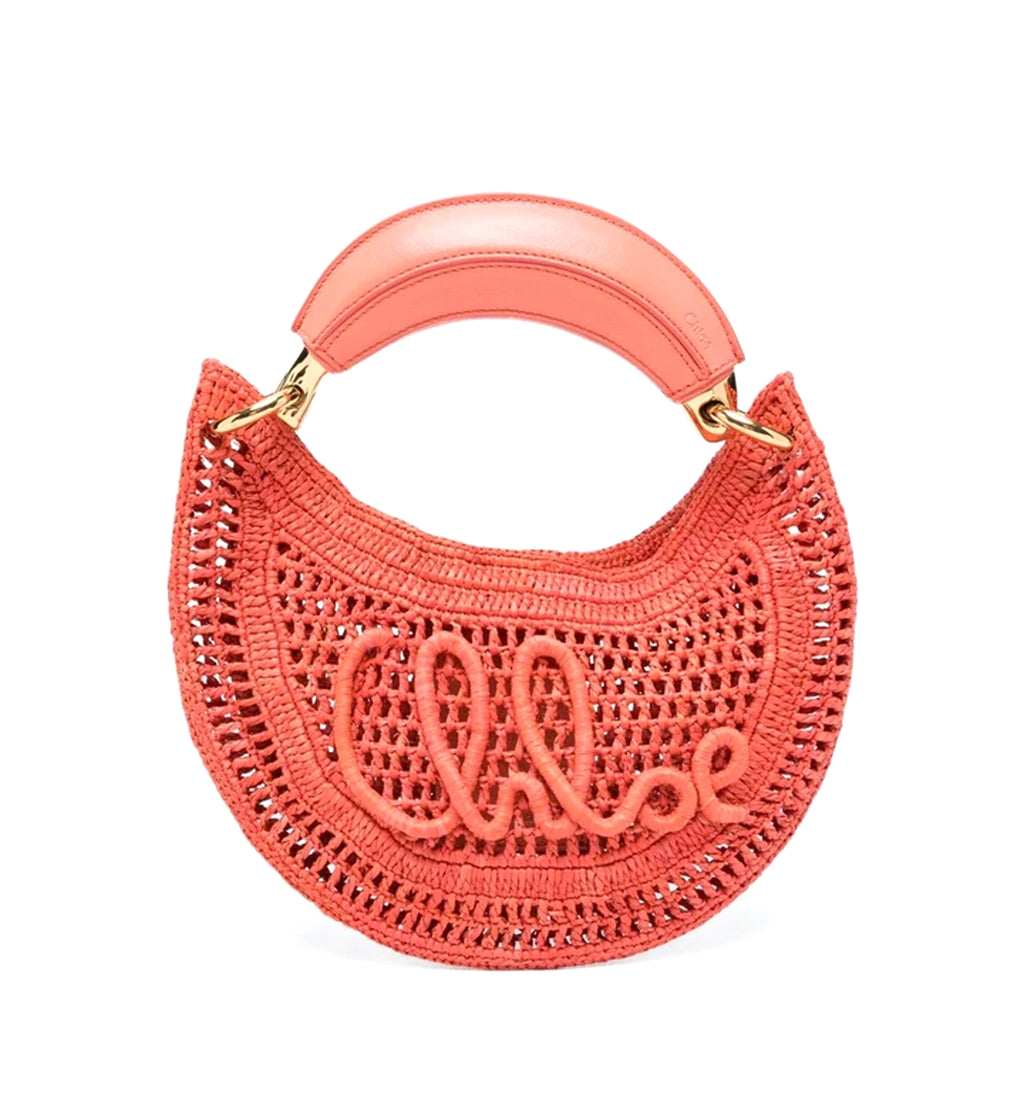 Mini Summer Banana Hobo Bag With Strap In Raffia