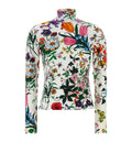 Printed nylon jersey turtleneck top