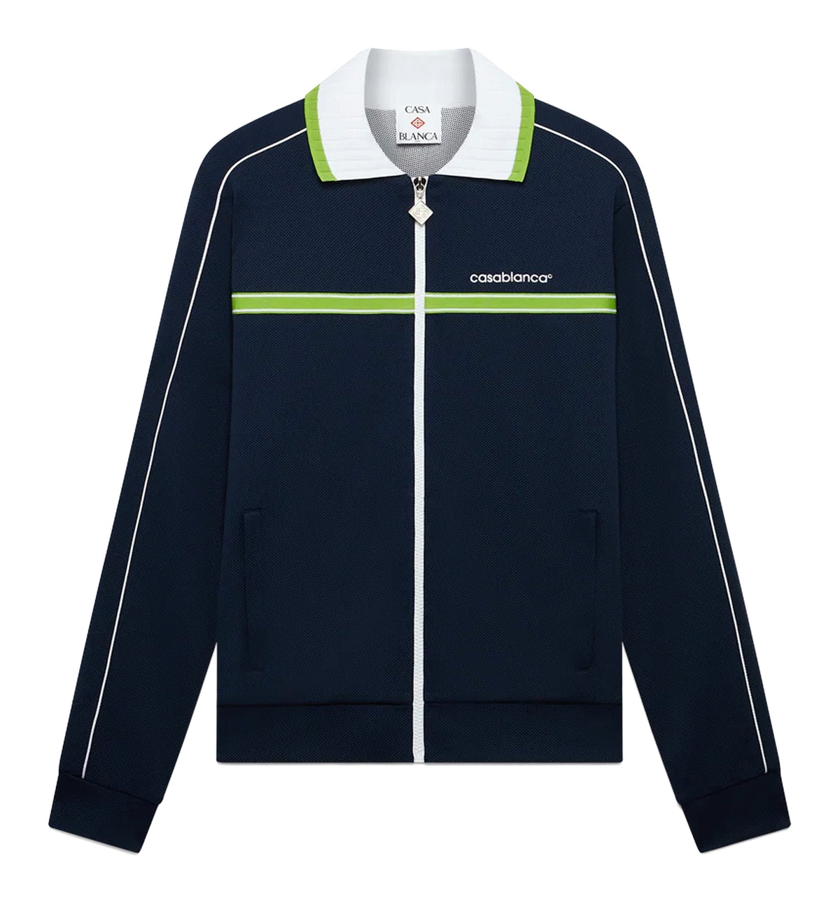 Navy Pique Track Jacket