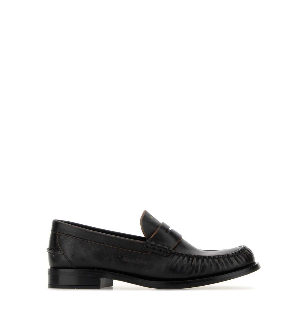 Brushed Leather Loafers