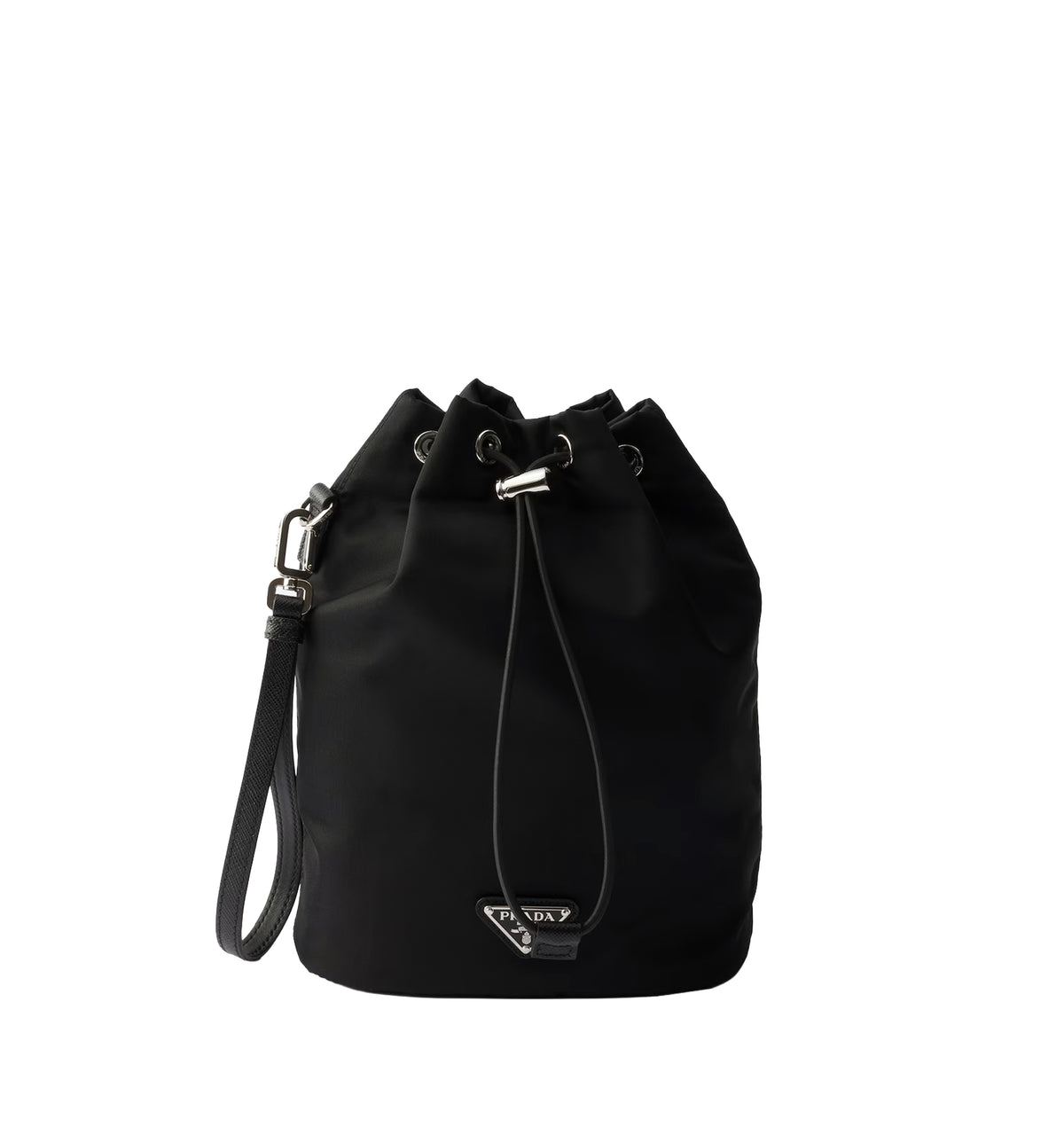 Re-Nylon and Saffiano Leather Pouch