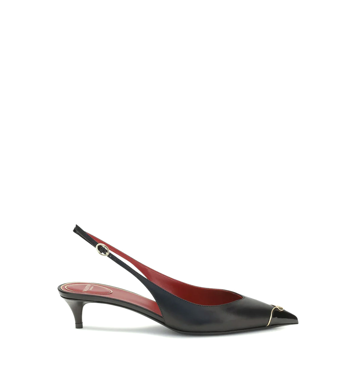 VLogo Signature Kitten-Heel Slingback Pumps