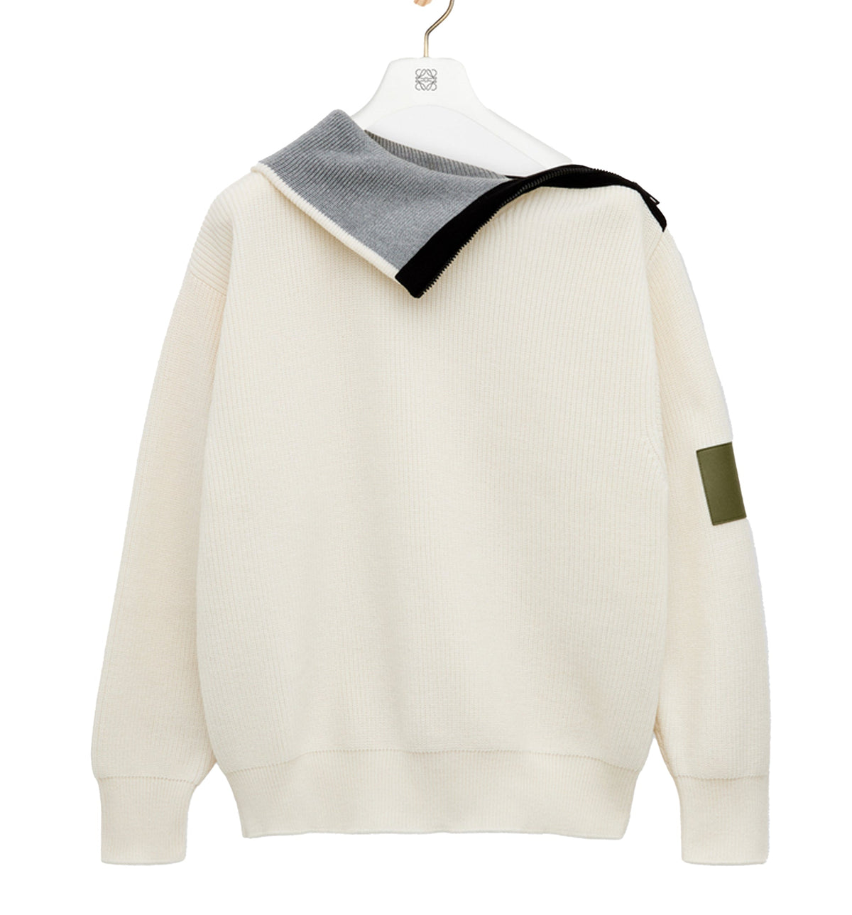 Zip-up sweater in wool