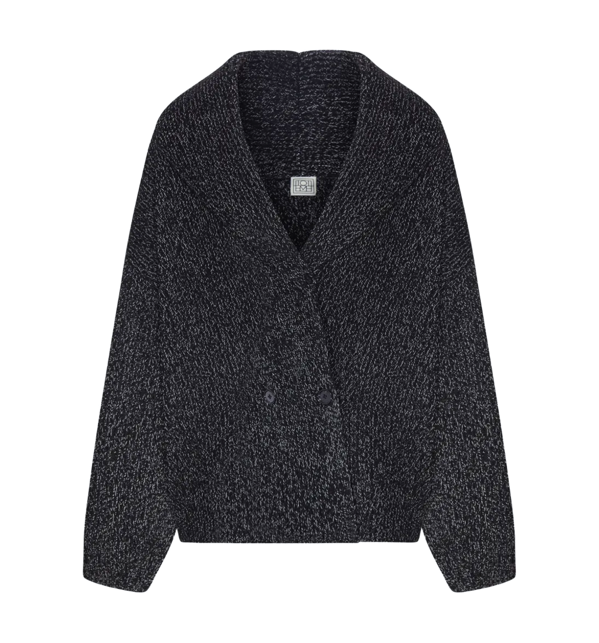 Double-breasted wool cardigan