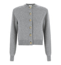 Buttoned ribbed knit cardigan