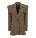 Single-breasted tailored jacket in Prince of Wales wool