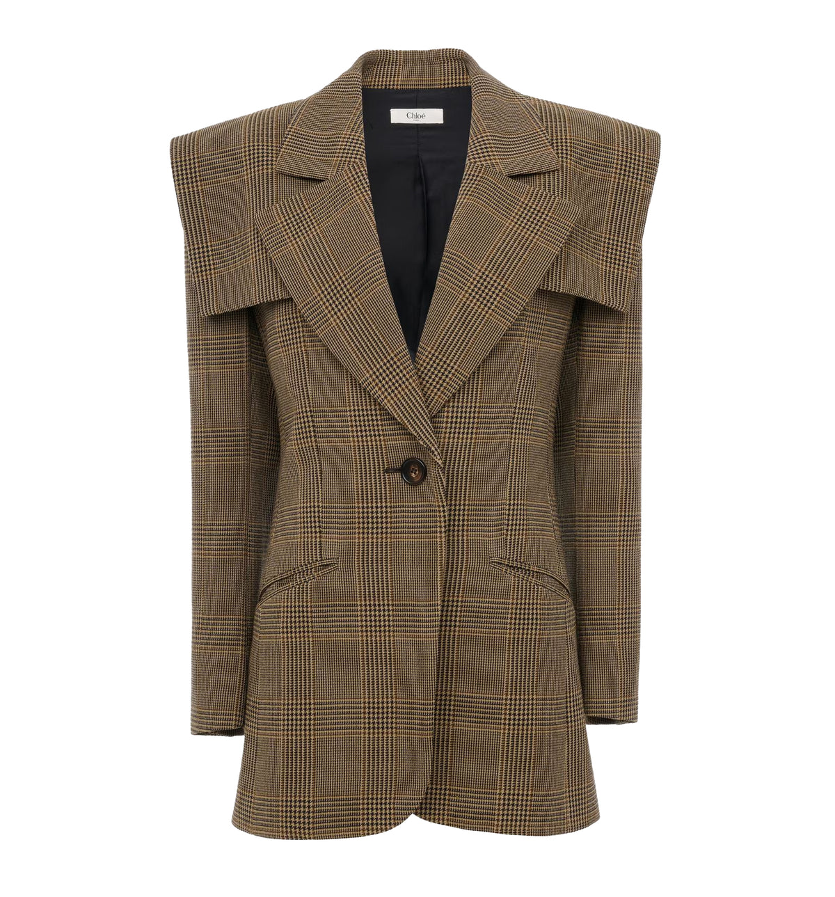 Single-breasted tailored jacket in Prince of Wales wool