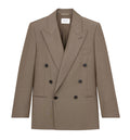 Double-Breasted Jacket In Light Wool And Mohair