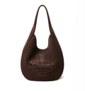 Roomy hobo in suede calfskin