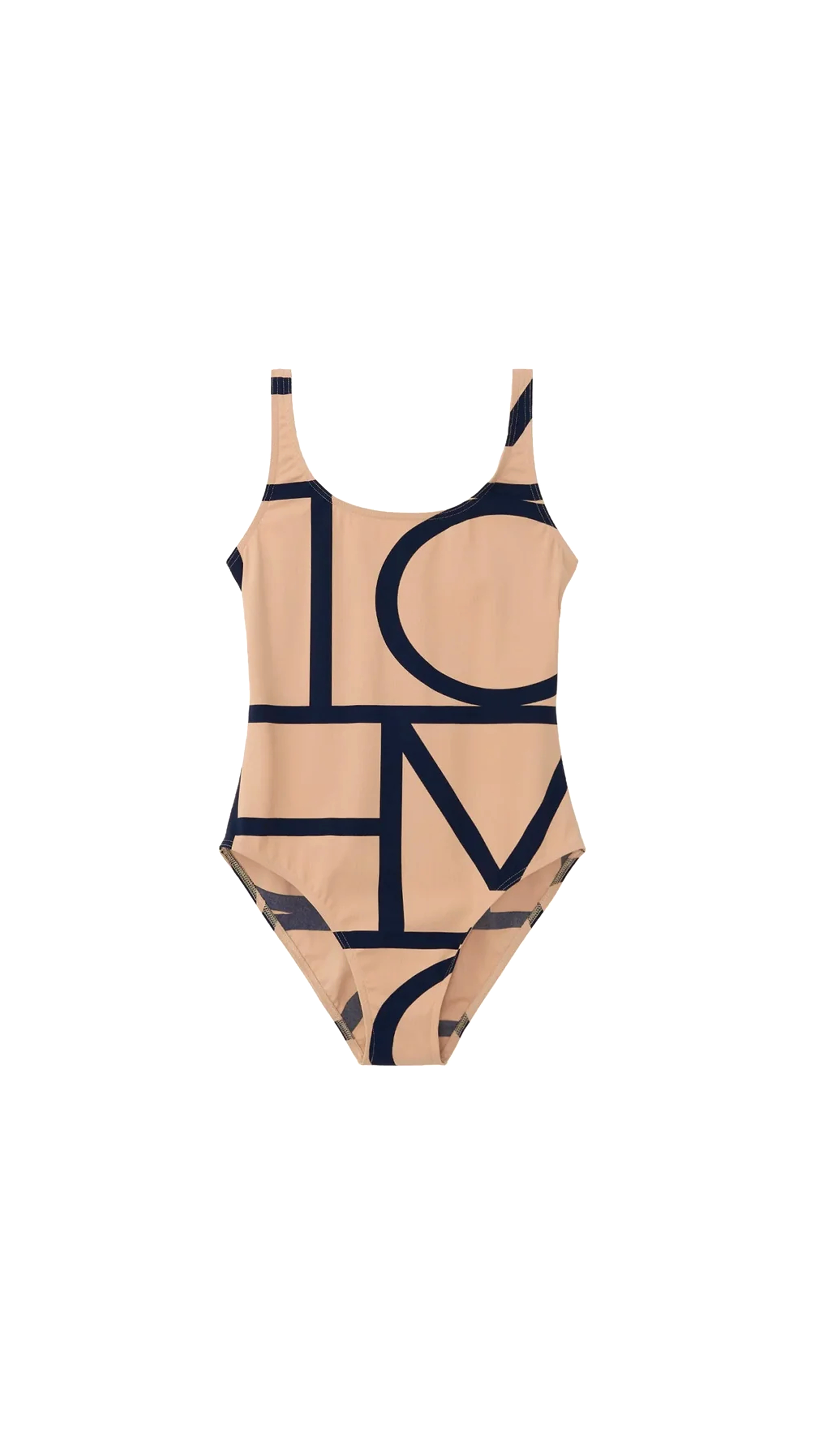 Monogram Swimsuit -  Beige