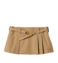 Pleated poplin miniskirt