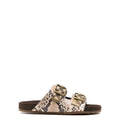 Python-Print Leather Urchin Sandals