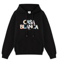 Black Stacked Logo Embroidered Hooded Sweatshirt