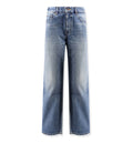 Stone-Washed Cotton Jeans