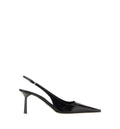Brushed leather slingback pumps