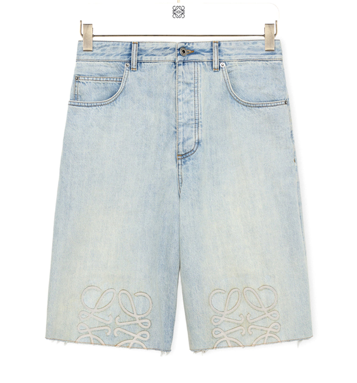 Anagram shorts in denim