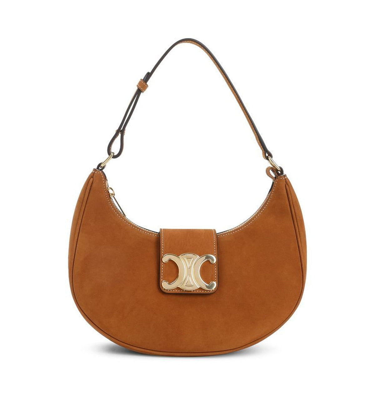 Ava Medium Triomphe Suede Shoulder Bag