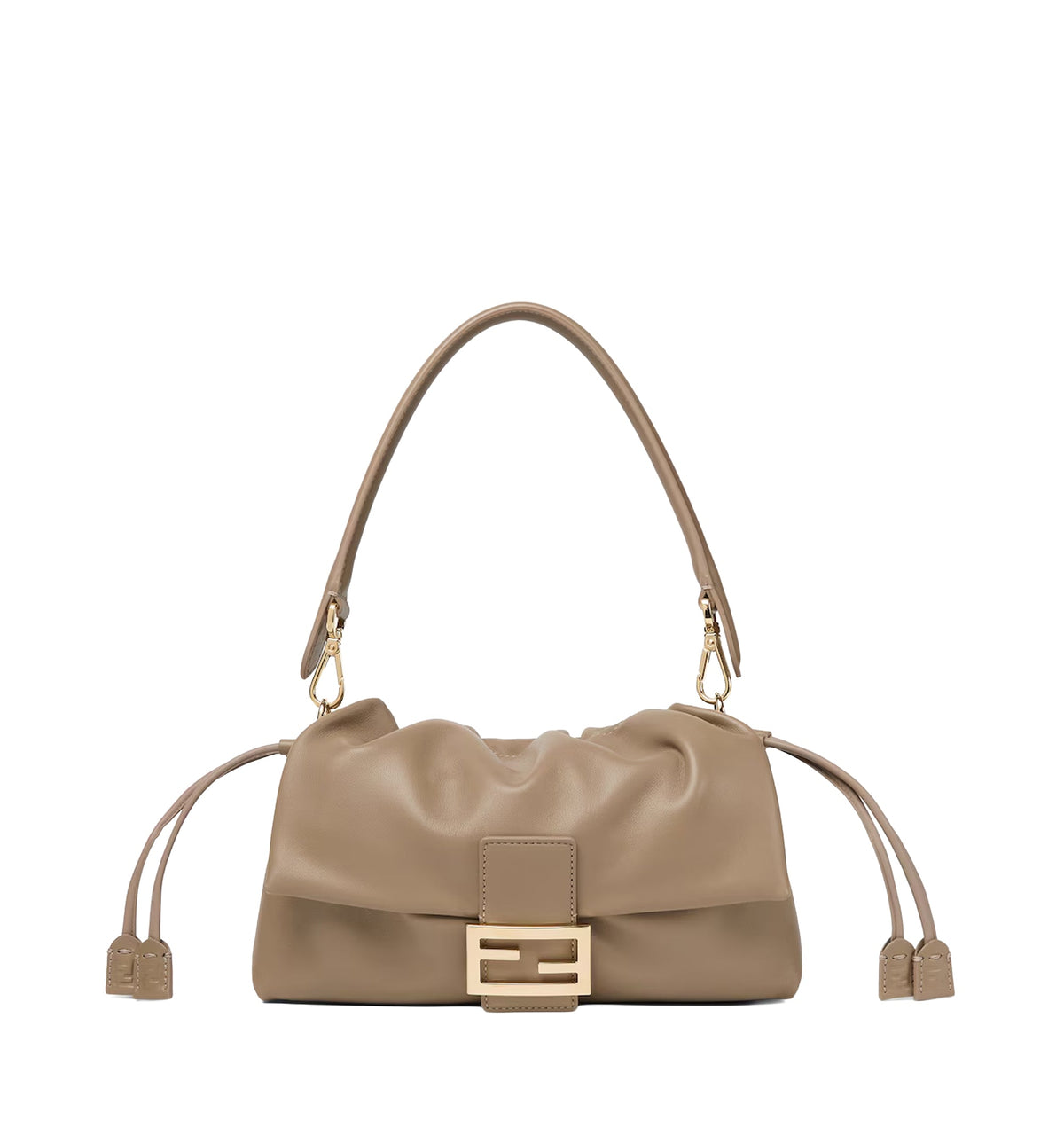 Baguette Soft Medium Dove Gray Nappa Leather Bag -